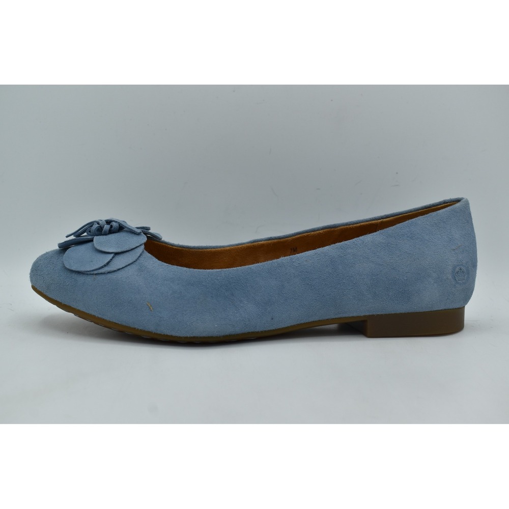 Born Women Size 7 Petula Light Blue Suede Floral Flower Ballet Flats Shoes - Picture 7 of 12